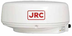 Антенная установка JRC из каталожного материала серии JMA-3300. На фото закрытый обтекатель; тип и параметры антенны выбранной РЛС согласуют отдельно.